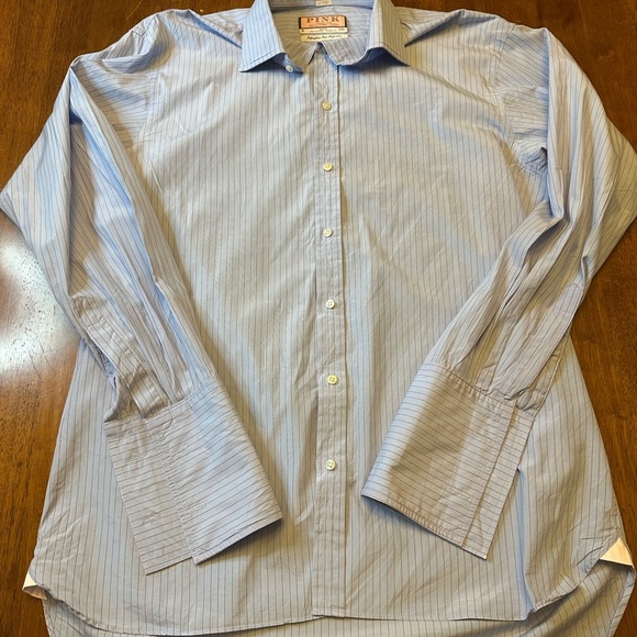 Thomas Pink Blue Striped “Men's” Shirt 100% Cotton - Picture 3 of 9